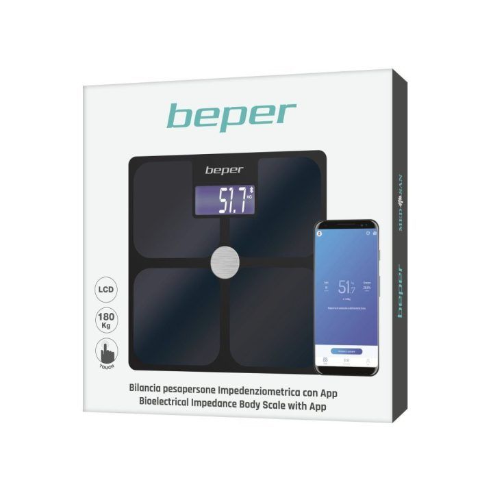 Kūno sudėties svarstyklės su Bluetooth Beper P303BIP050, 30 × 30 × 2,5 cm