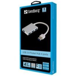 USB 3.0 šakotuvas su 4 USB-A prievadais Sandberg, baltas