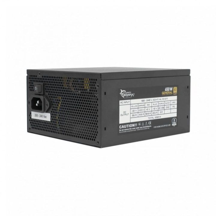 Visiškai modulinis kompiuterio maitinimo blokas White Shark General, 650 W