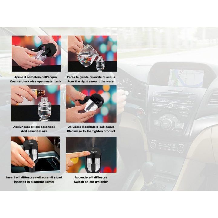 Automobilinis kvapų difuzorius ir drėkintuvas Beper P205DIF100, 1,5–2 W