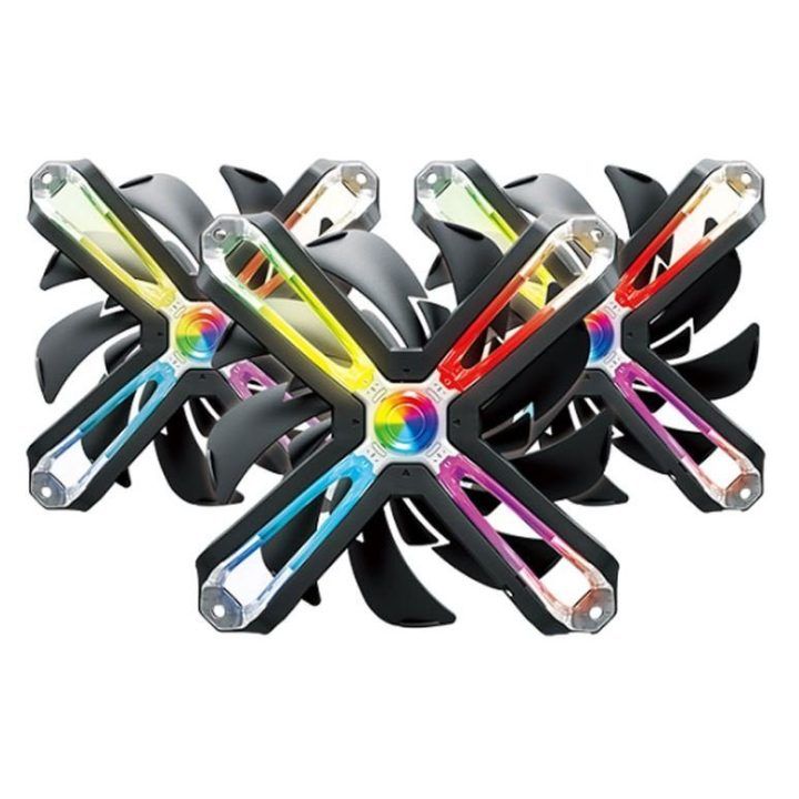 ARGB korpuso ventiliatorių komplektas Zalman ZM-SF140A3, 140 mm, 3 vnt., juodas