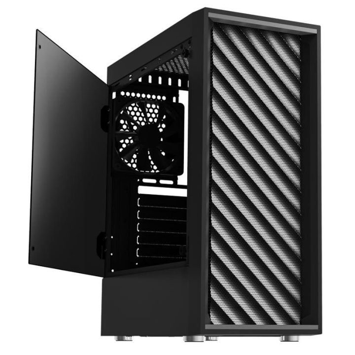 Kompiuterio korpusas ATX su dviem 120 mm ventiliatoriais Zalman T7, juodas