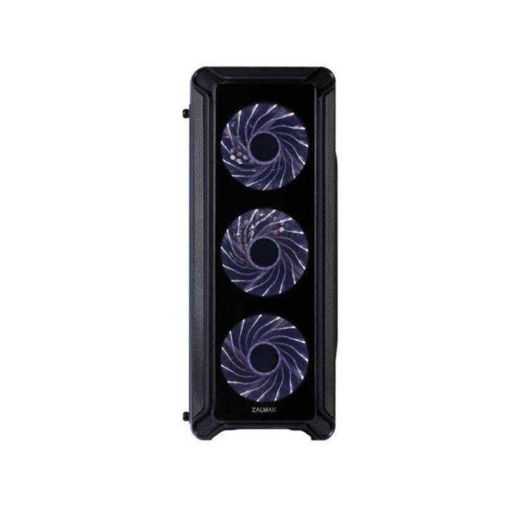 Kompiuterio korpusas su 4 ventiliatoriais ir baltu LED apšvietimu Zalman I3 Edge, juodas