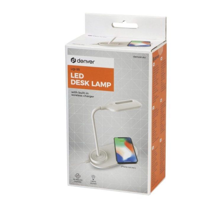 LED stalinė lempa su belaidžiu Qi įkrovikliu Denver LQI-55