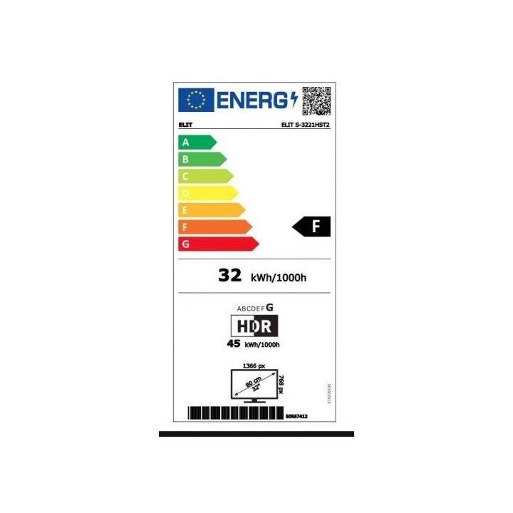 LED televizorius su HD Ready raiška Elit S-3221HST2, 32 colių, juodas