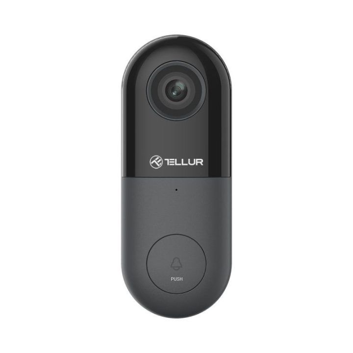Laidinis vaizdo durų skambutis su Wi-Fi Tellur Smart, 1080p, juodas