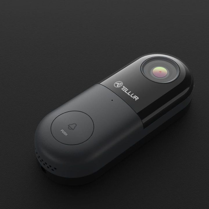 Laidinis vaizdo durų skambutis su Wi-Fi Tellur Smart, 1080p, juodas