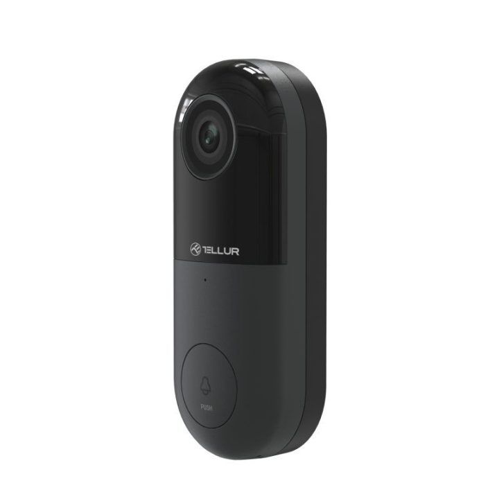 Laidinis vaizdo durų skambutis su Wi-Fi Tellur Smart, 1080p, juodas