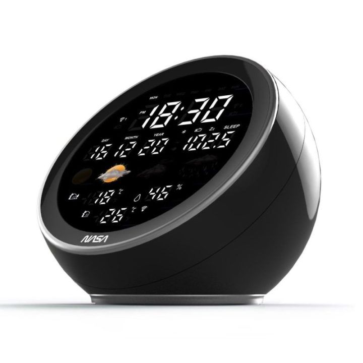 Orų stotelė su Bluetooth garsiakalbiu NASA WSP1500 Moon, juoda