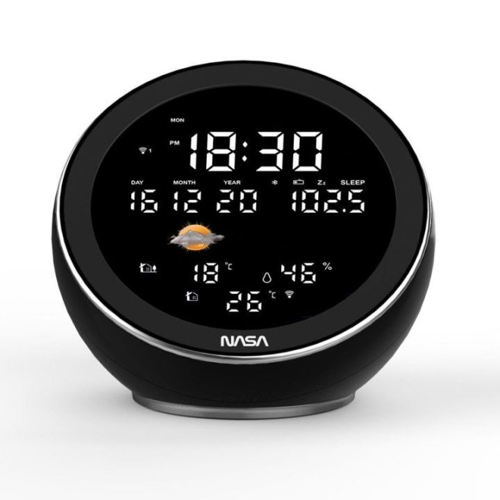 Orų stotelė su Bluetooth garsiakalbiu NASA WSP1500 Moon, juoda