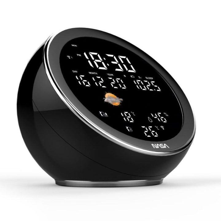 Orų stotelė su Bluetooth garsiakalbiu NASA WSP1500 Moon, juoda
