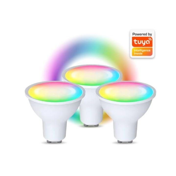 Išmaniosios GU10 lemputės su RGB ir Wi-Fi Denver SHL-450, 3 vnt