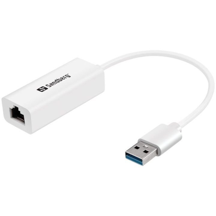 USB 3.0 gigabitinis tinklo adapteris Sandberg, baltas