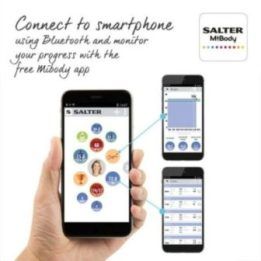 Kūno sudėties svarstyklės su Bluetooth ryšiu Salter Curve, juodos