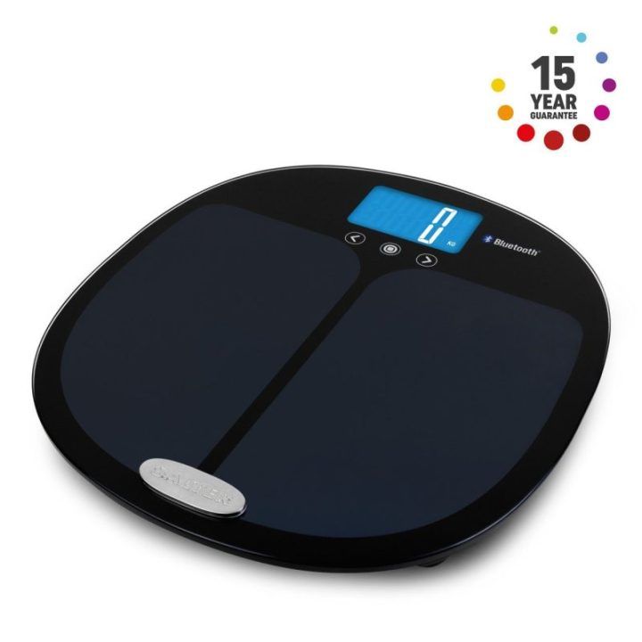 Kūno sudėties svarstyklės su Bluetooth ryšiu Salter Curve, juodos