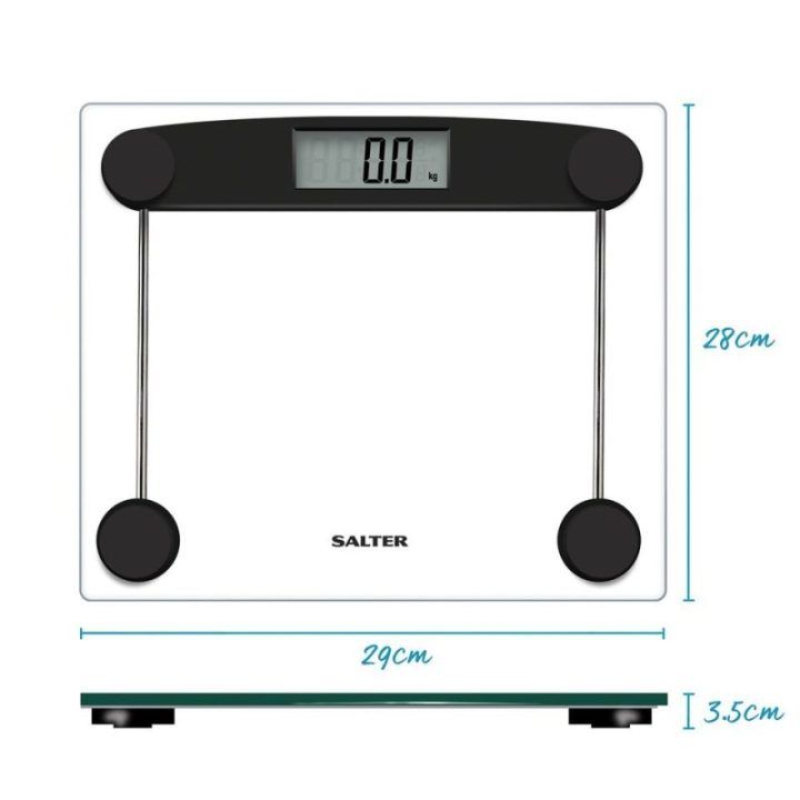 Kompaktiškos kūno svarstyklės Salter 9208 BK3R, 30 × 25 × 2,8 cm