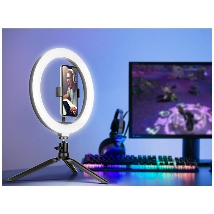 LED žiedinės lempos rinkinys su trikoju Tracer, 26 cm