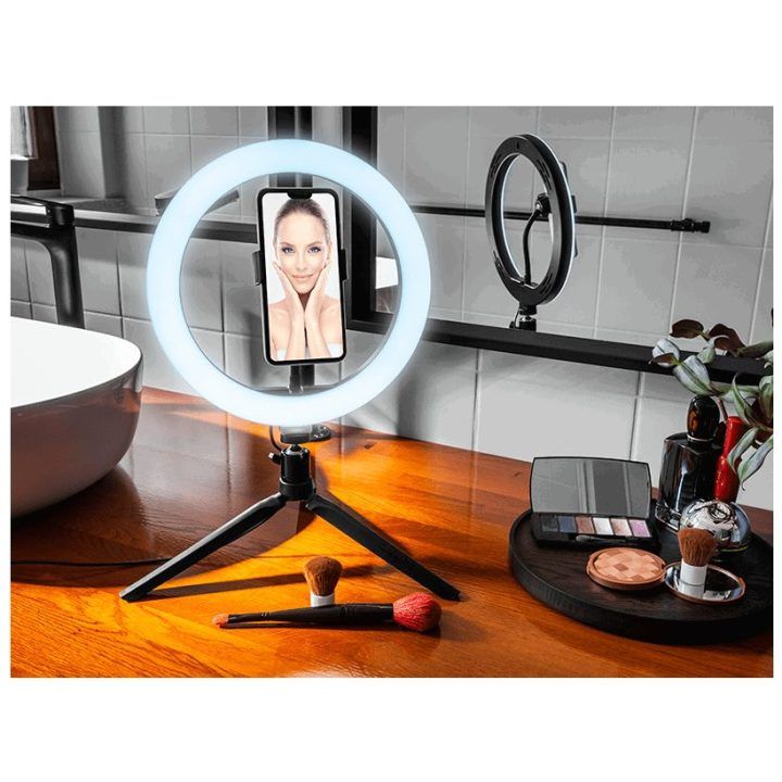 LED žiedinės lempos rinkinys su trikoju Tracer, 26 cm