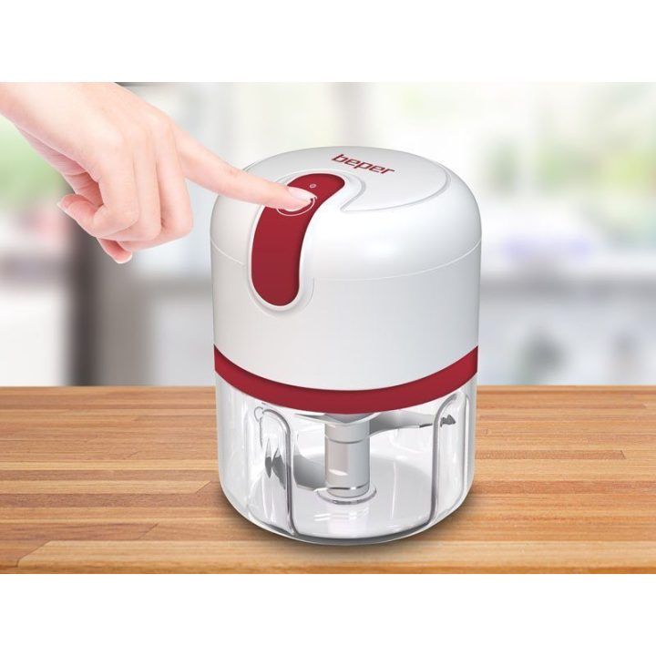 USB laidu įkraunamas maisto smulkintuvas Beper P102ROB050, 250 ml