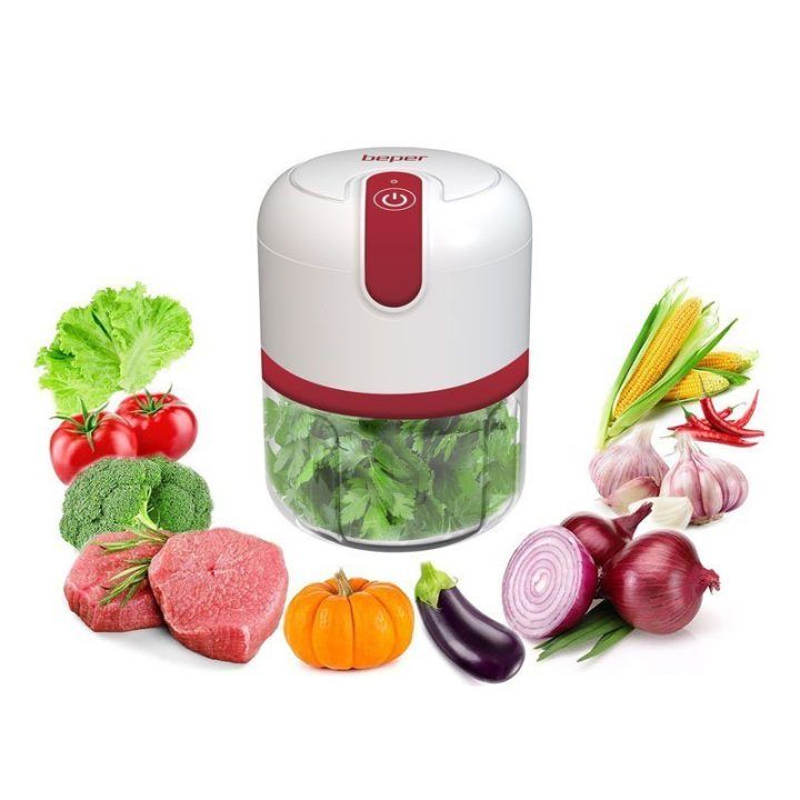 USB laidu įkraunamas maisto smulkintuvas Beper P102ROB050, 250 ml