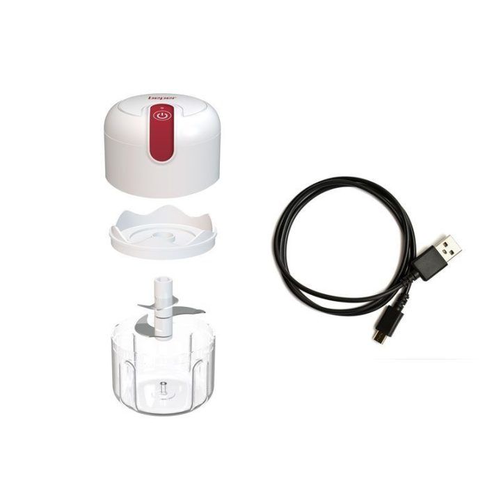 USB laidu įkraunamas maisto smulkintuvas Beper P102ROB050, 250 ml