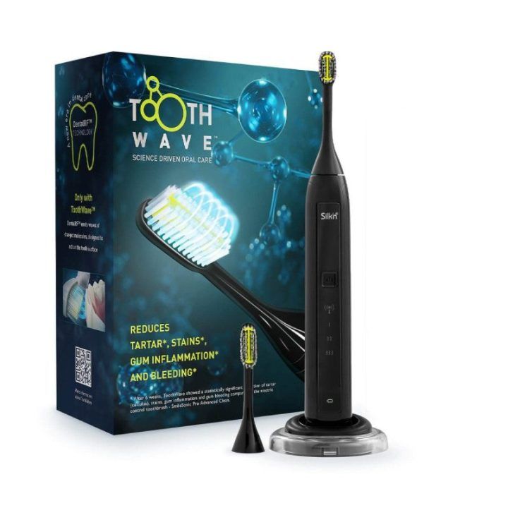 Garsinis dantų šepetėlis Silkn ToothWave, juodas