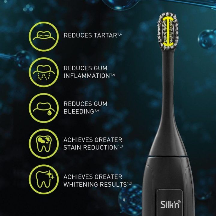 Garsinis dantų šepetėlis Silkn ToothWave, juodas