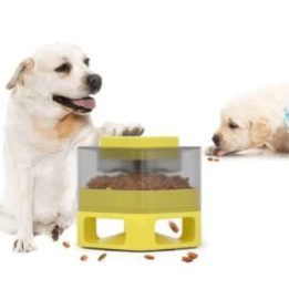 Mechaninis sauso ėdalo dozatorius gyvūnams Doggy Village MT7130Y, 170 × 185 × 170 mm, geltonas