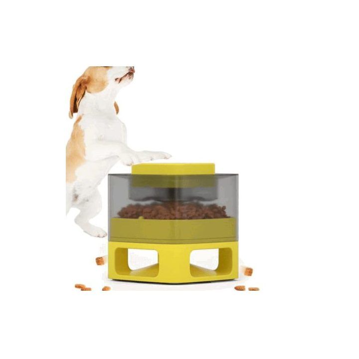 Mechaninis sauso ėdalo dozatorius gyvūnams Doggy Village MT7130Y, 170 × 185 × 170 mm, geltonas
