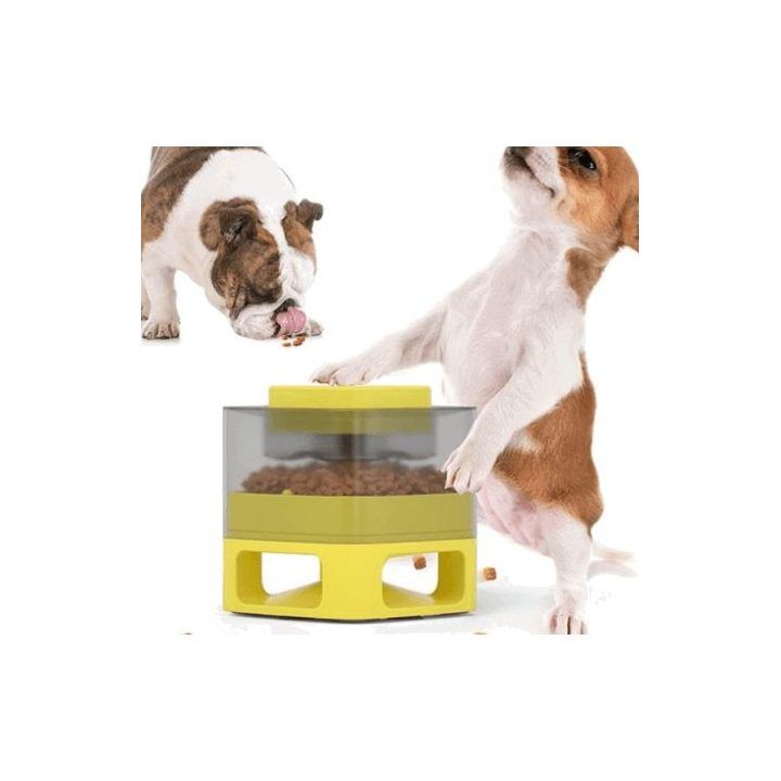 Mechaninis sauso ėdalo dozatorius gyvūnams Doggy Village MT7130Y, 170 × 185 × 170 mm, geltonas