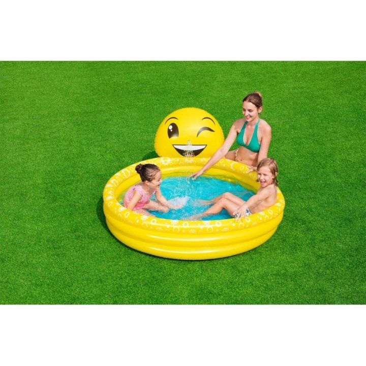 Baseinas su besišypsančio veiduko motyvu ir vandens purkštuvu Bestway Summer Smiles, 282 l