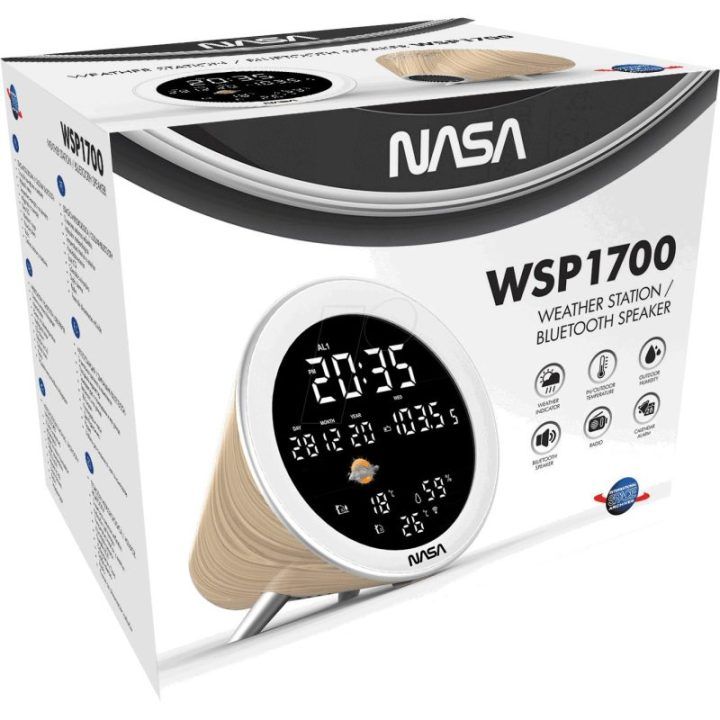 Orų stotelė su Bluetooth garsiakalbiu Nasa WSP1700, 5,3 colio, balta