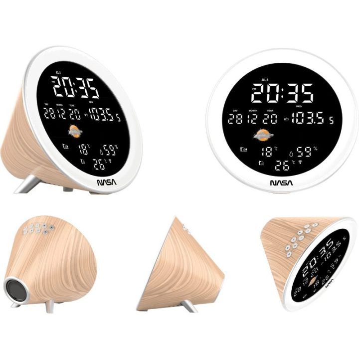 Orų stotelė su Bluetooth garsiakalbiu Nasa WSP1700, 5,3 colio, balta