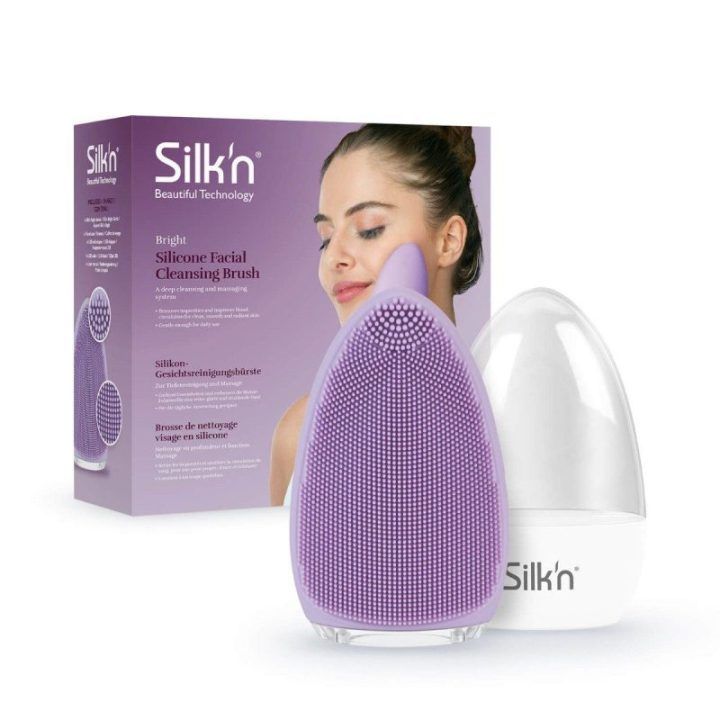 Silikoninis veido valymo šepetėlis Silkn Bright, violetinis