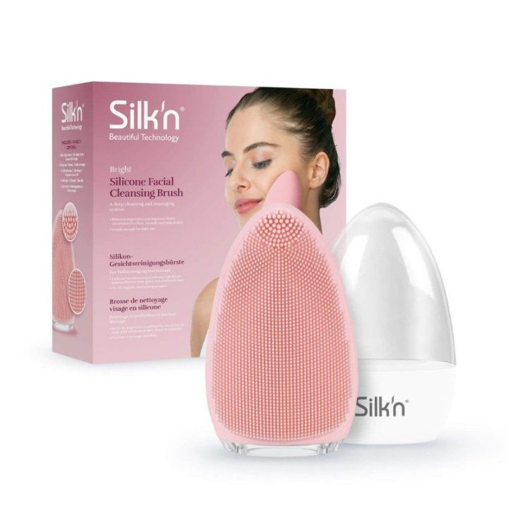 Silikoninis veido valymo šepetėlis Silkn Bright, rožinis