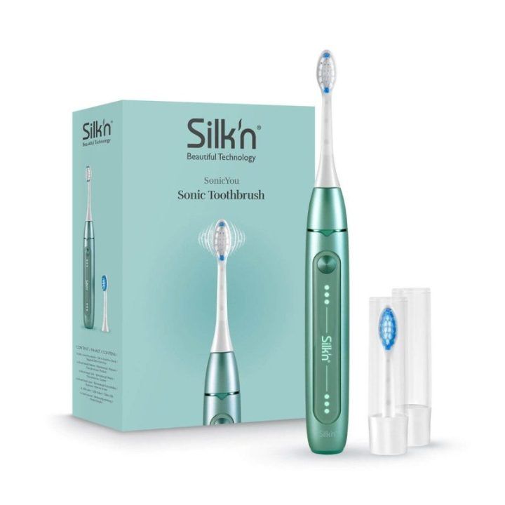 Garsinis elektrinis dantų šepetėlis Silk'n SonicYou, šviesiai žalias