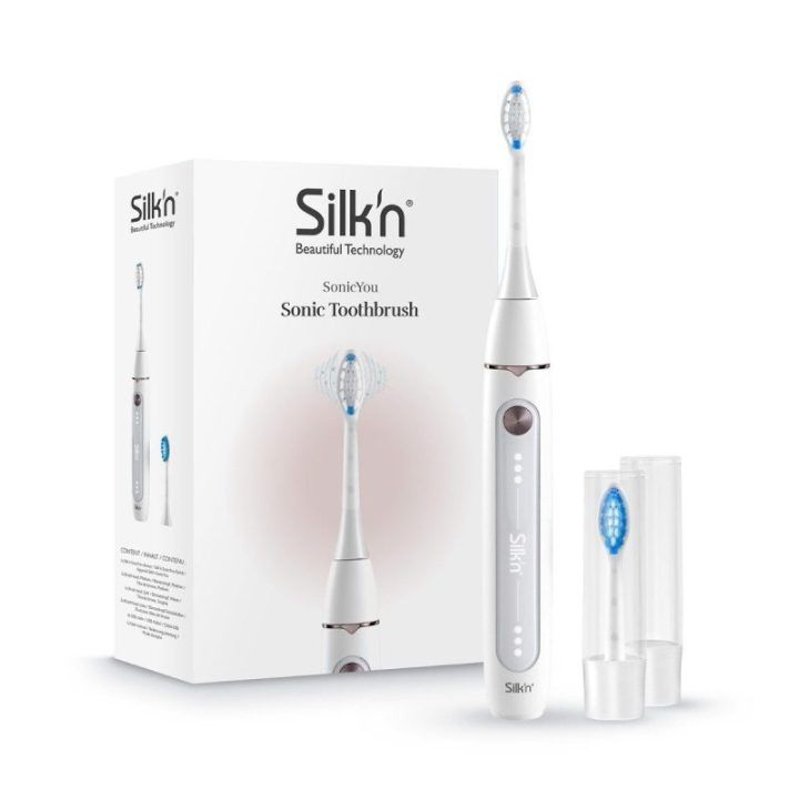 Garsinis elektrinis dantų šepetėlis Silk'n SonicYou, 37 000 vibr./min., baltas