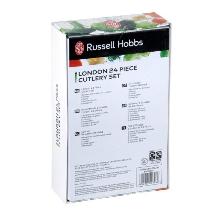 Stalo įrankių rinkinys iš nerūdijančiojo plieno Russell Hobbs London, 24 vnt