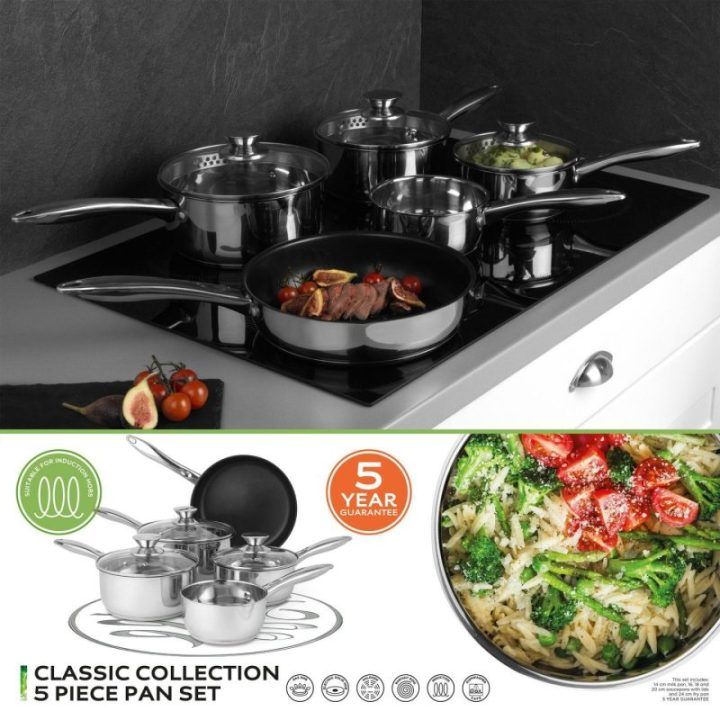 Keptuvių ir puodų rinkinys Russell Hobbs Classic Collection, 5 vnt., 14, 16, 18, 20 ir 24 cm