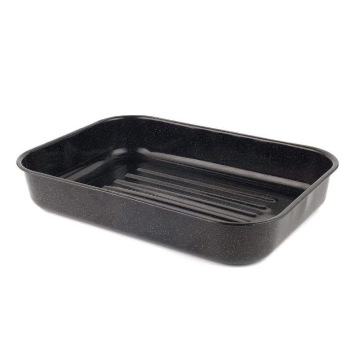Stačiakampė emaliuota kepimo skarda Russell Hobbs VIT Enamel, 42 cm, juoda