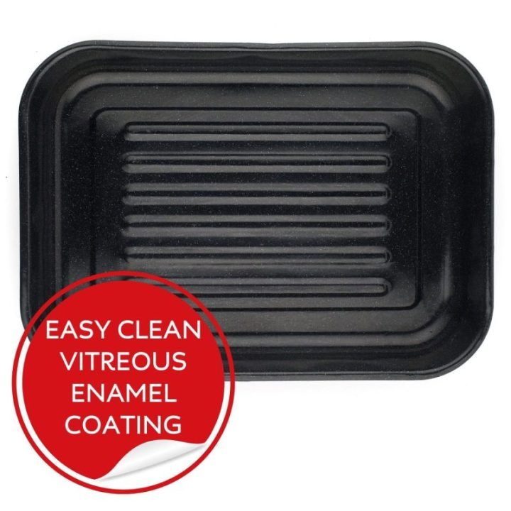 Stačiakampė emaliuota kepimo skarda Russell Hobbs VIT Enamel, 42 cm, juoda