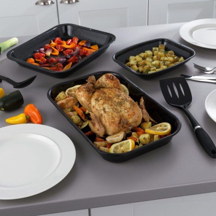Kepimo skardų rinkinys Russell Hobbs CW20701EU, 3 vnt., juodos spalvos