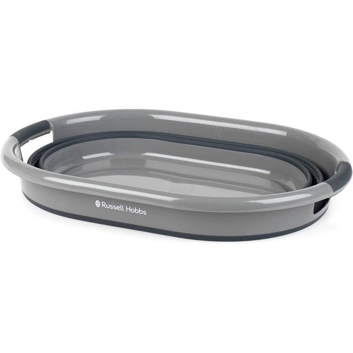 Sulankstomas skalbinių krepšys Russell Hobbs, 27 l, juodas su pilka