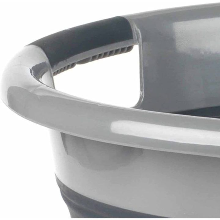Sulankstomas skalbinių krepšys Russell Hobbs, 27 l, juodas su pilka
