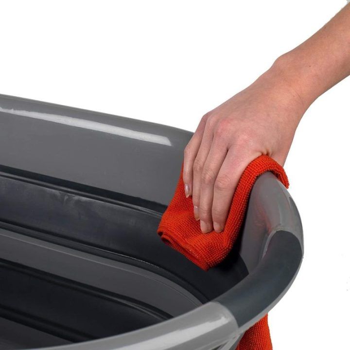 Sulankstomas skalbinių krepšys Russell Hobbs, 27 l, juodas su pilka