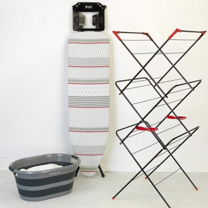 Sulankstomas skalbinių krepšys Russell Hobbs, 27 l, juodas su pilka