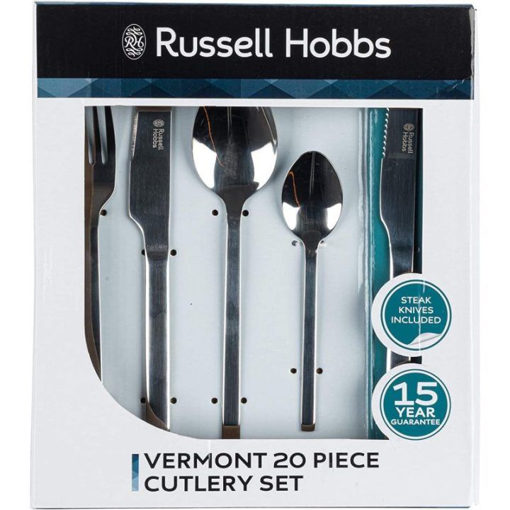 Stalo įrankių rinkinys iš nerūdijančio plieno Russell Hobbs Vermont, 20 vnt