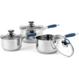 Puodų rinkinys su mėlynomis rankenomis Russell Hobbs Opulence, 3 vnt