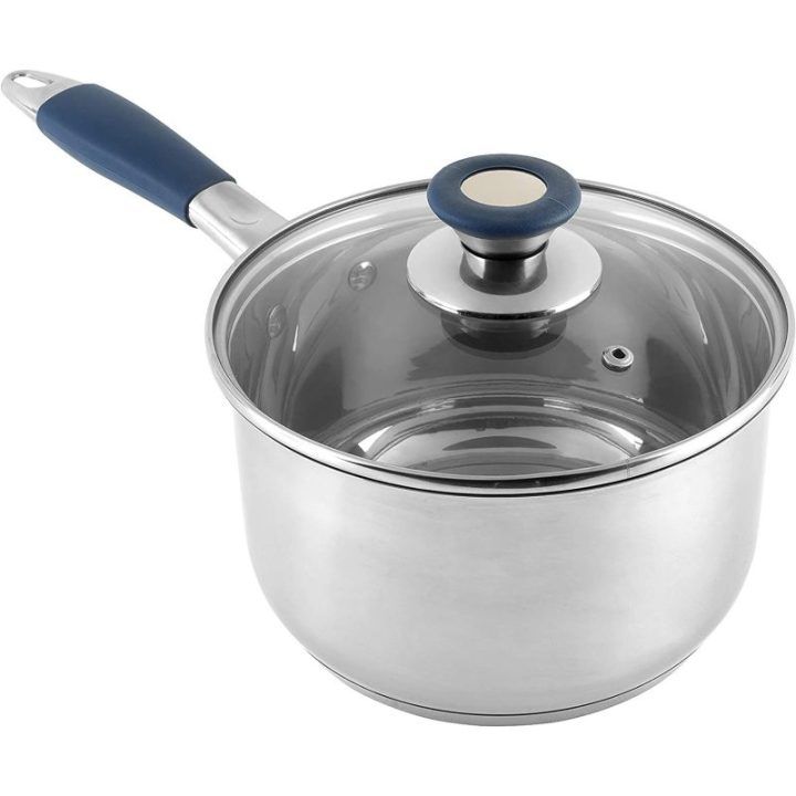 Puodų rinkinys su mėlynomis rankenomis Russell Hobbs Opulence, 3 vnt