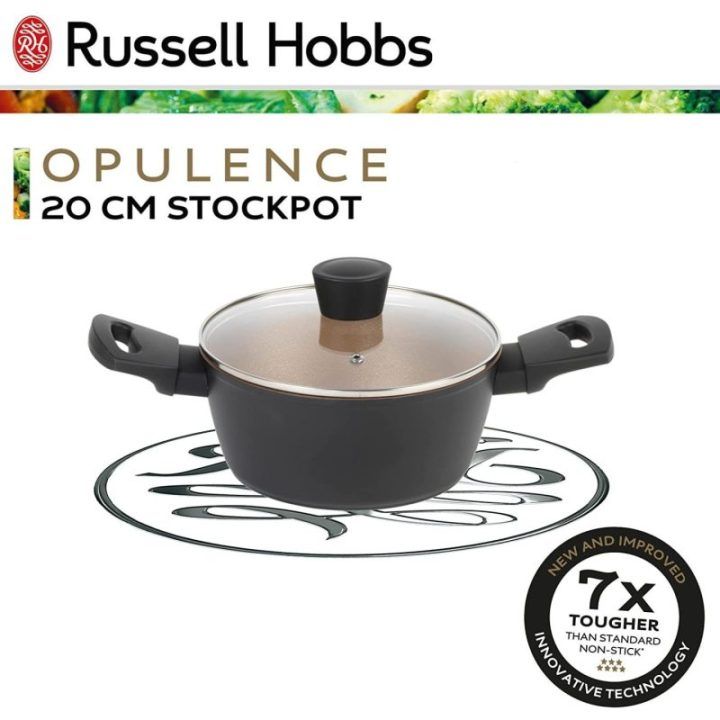 Puodas su nepridegančia danga Russell Hobbs Opulence, 20 cm, juodas